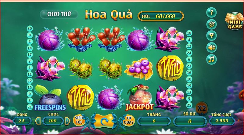 Giao diện game nổ hũ Hoa Quả